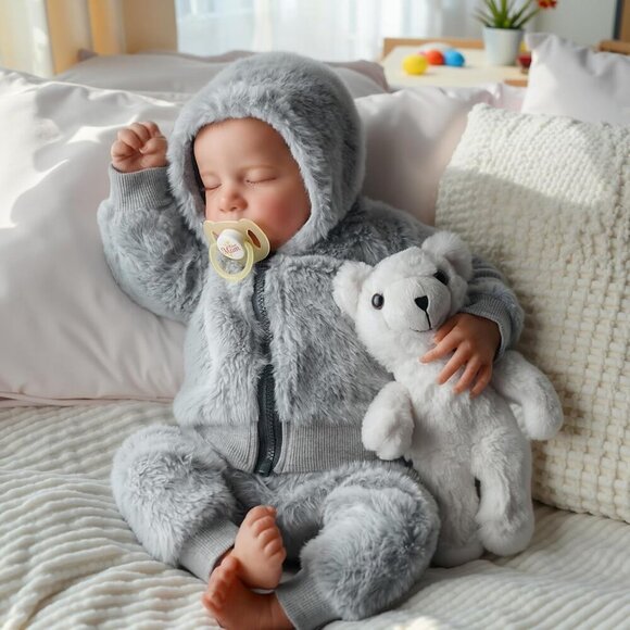 🆕17 Inch Boys Full Body Vinyl  Realistic with Toy Newborn Reborn Baby Doll - Picture 7 of 7